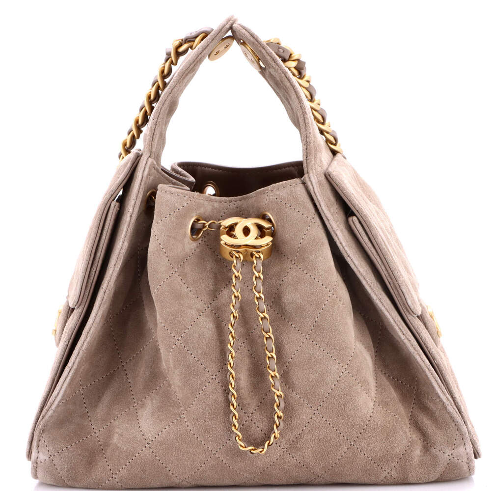 Chanel Small 25 Hobo Bag Quilted Suede